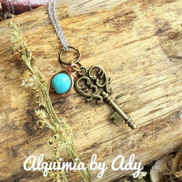 Alquimia by Ady Turquoise and Silver 925 charms necklace